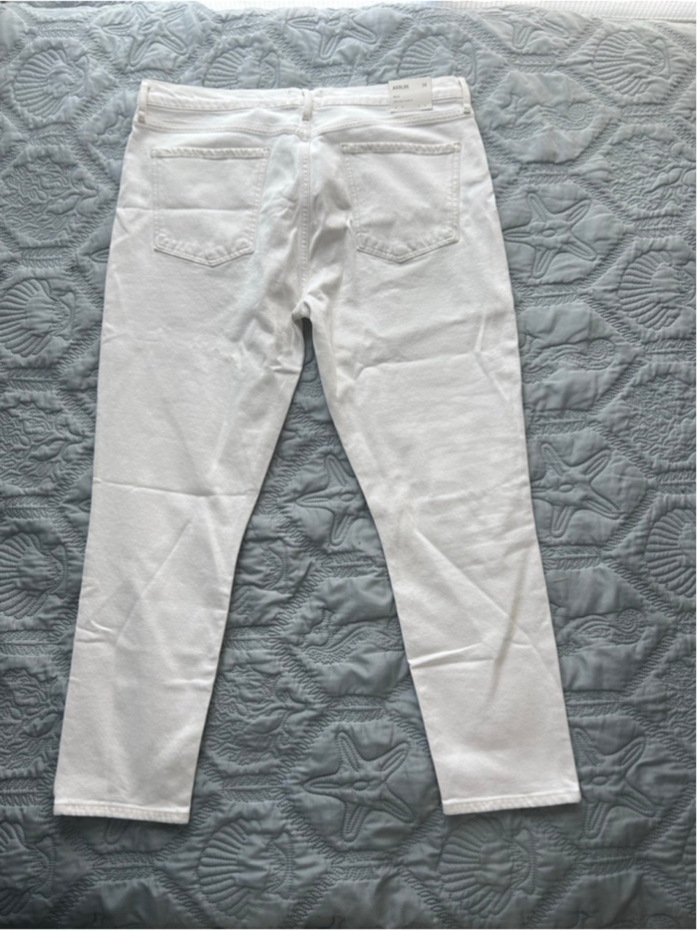 AGOLDE Nico High Rise Slim Crop Jeans White Button Fly Size 34 NWT - Picture 5 of 10
